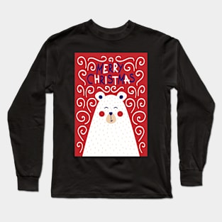 Merry Christmas Greetings from Bear Long Sleeve T-Shirt